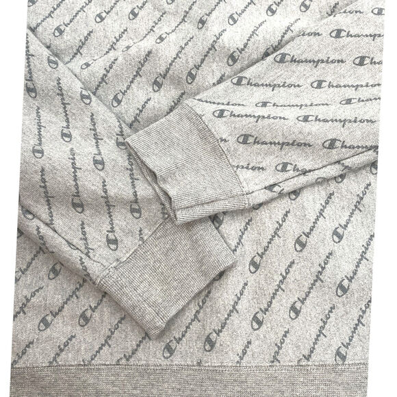 VTG Champion Reverse Weave Sweatshirt XL All Over Spellout Gray Crewneck Street - Picture 2 of 12